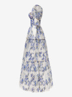 Party Dress Floral Off The Shoulder Tiered A-Line Elegant Prom Maxi Folklore Dresses