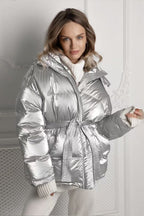 Chic Hooded Belted Quilted Puffer Jacket