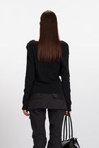 Cowl Neck Chic Fitted Knit Top