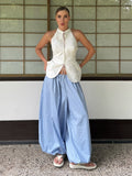 Pure Cotton Lantern Pants Color Loose-fit Comfort Pants