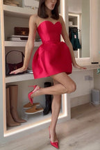 Sweetheart Neck Strapless Mini Party Dress