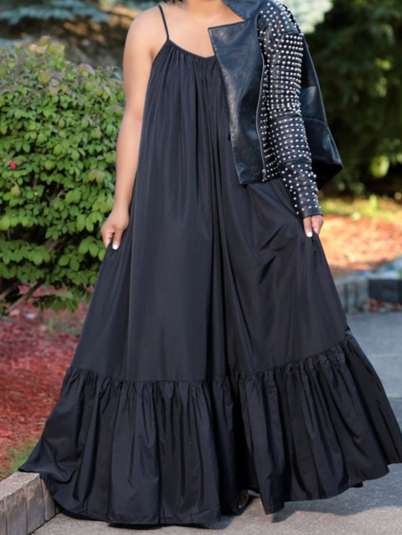 Sleeveless Halter Maxi Dress