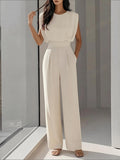 Sleeveless Waist Temperament Commuting Jumpsuits