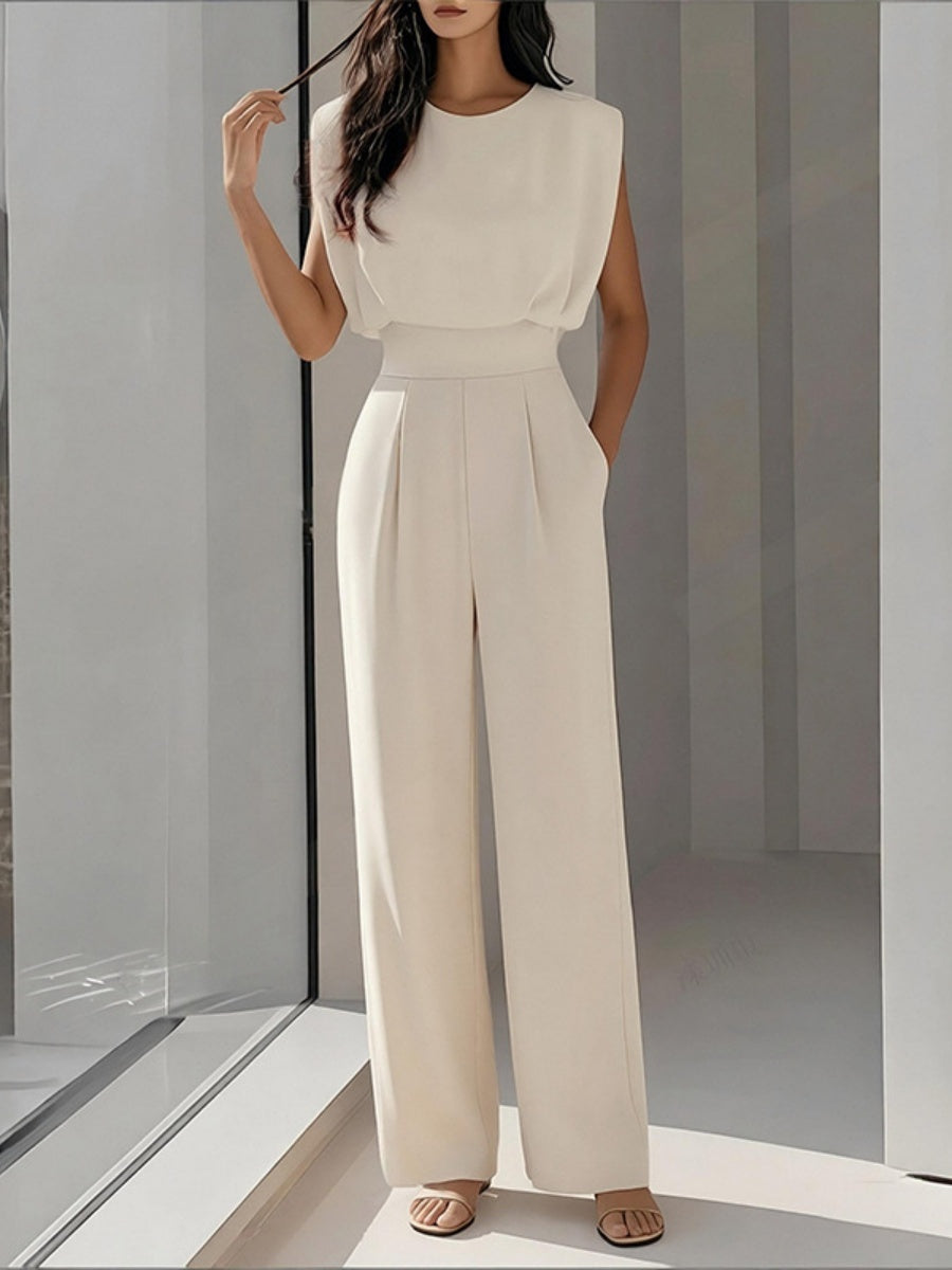 Sleeveless Waist Temperament Commuting Jumpsuits