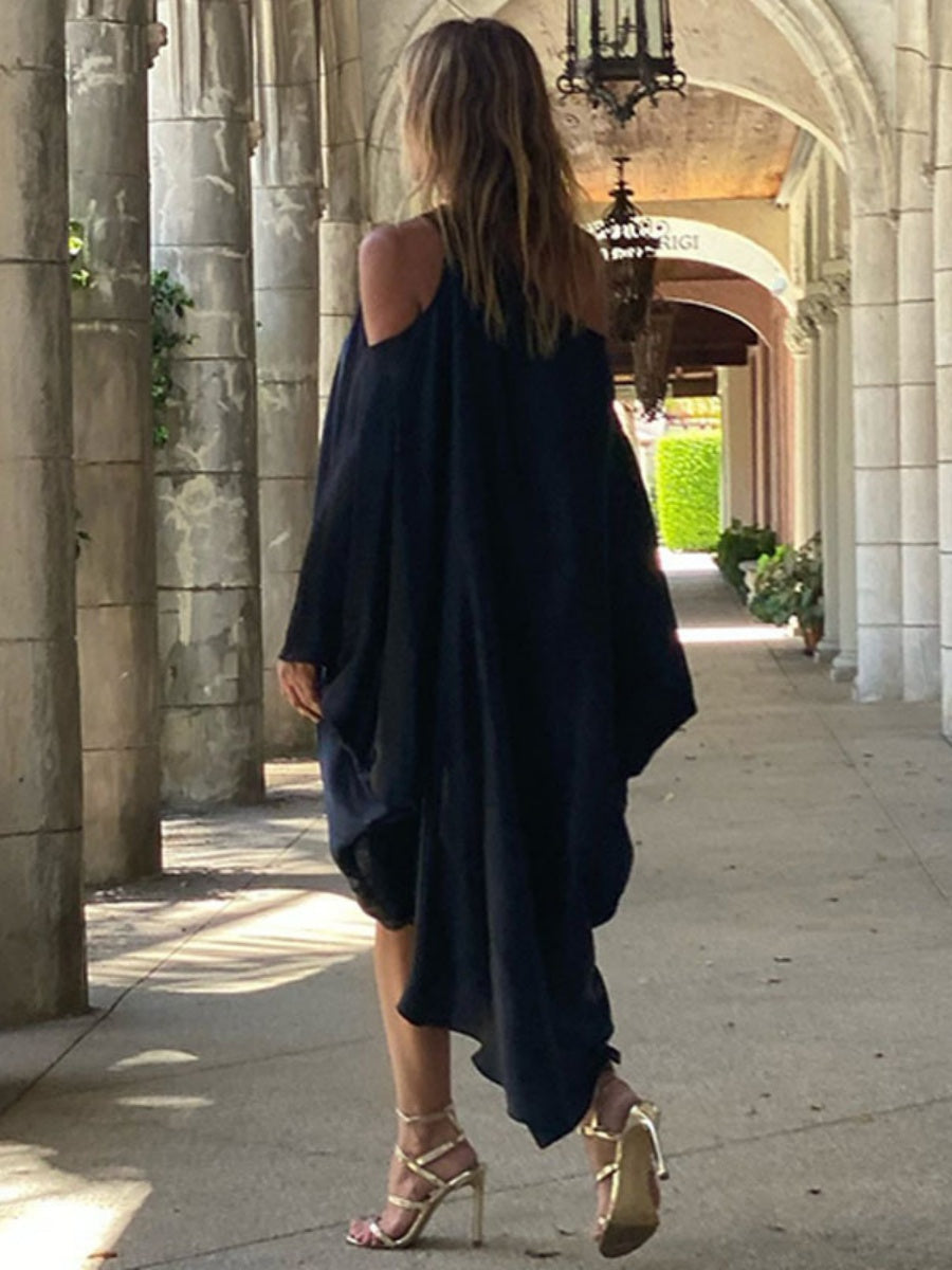 Printed Beach Vacation Style Off-shoulder Maxi Dress