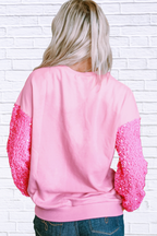 Valentine__ Day Sequin Heart Long Sleeve Sweatshirt