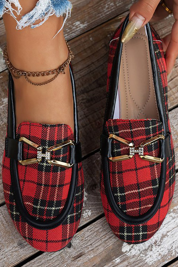 Casual Summer Canvas Flats with Metal Buckle
