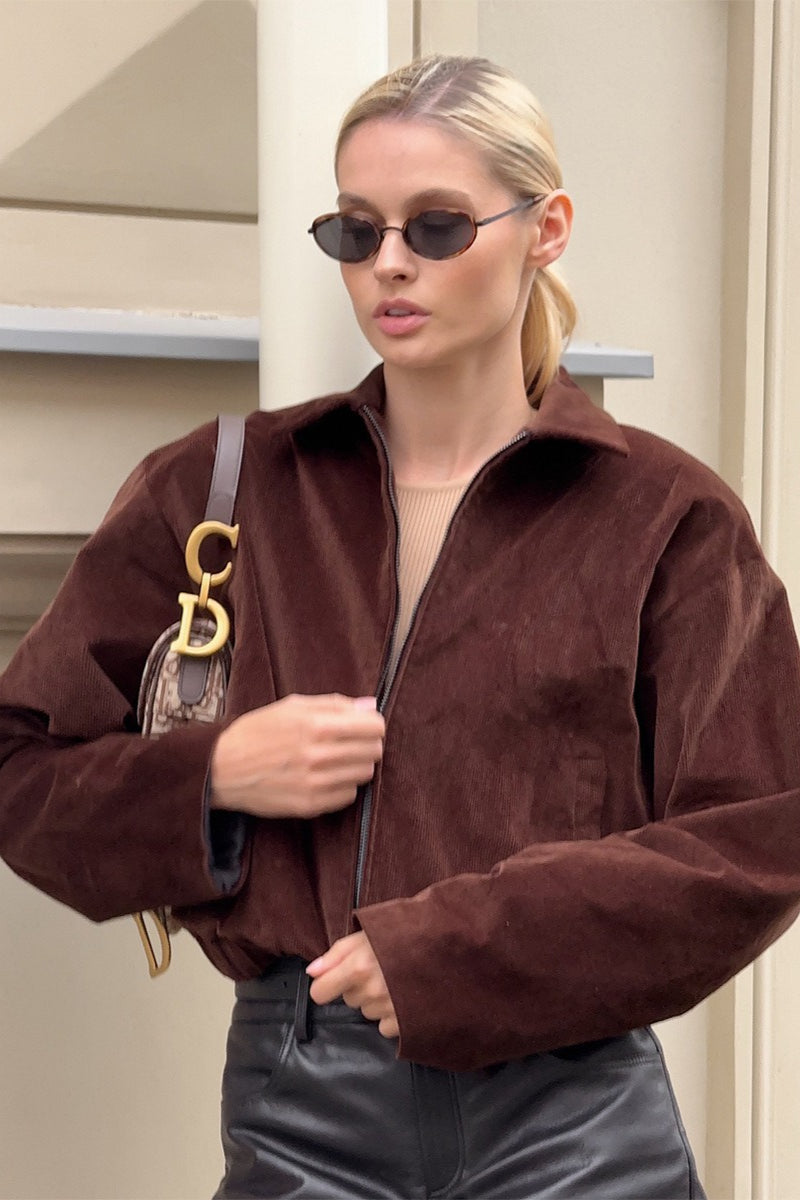Vintage Mocha Cotton Corduroy Coat