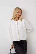 White Button Front Cardigan