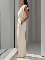 Sleeveless Waist Temperament Commuting Jumpsuits