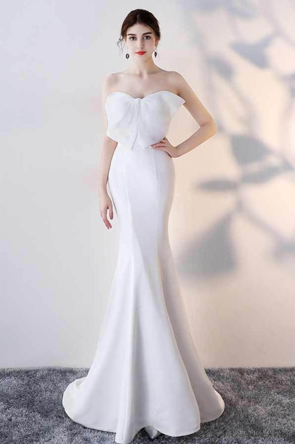 Bow Strapless Mermaid Maxi Dress