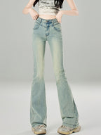 High Waist Retro Design Flare Jeans