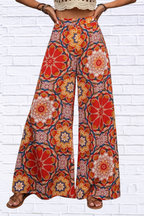 Printed Wide Leg Pants