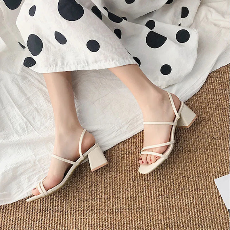 | Strappy Block Heel Sandals