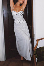 Lace Polka Dot Cami Mermaid Maxi Dress