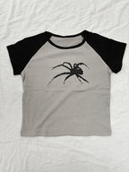 Street Spider Raglan Sleeve Cropped Top