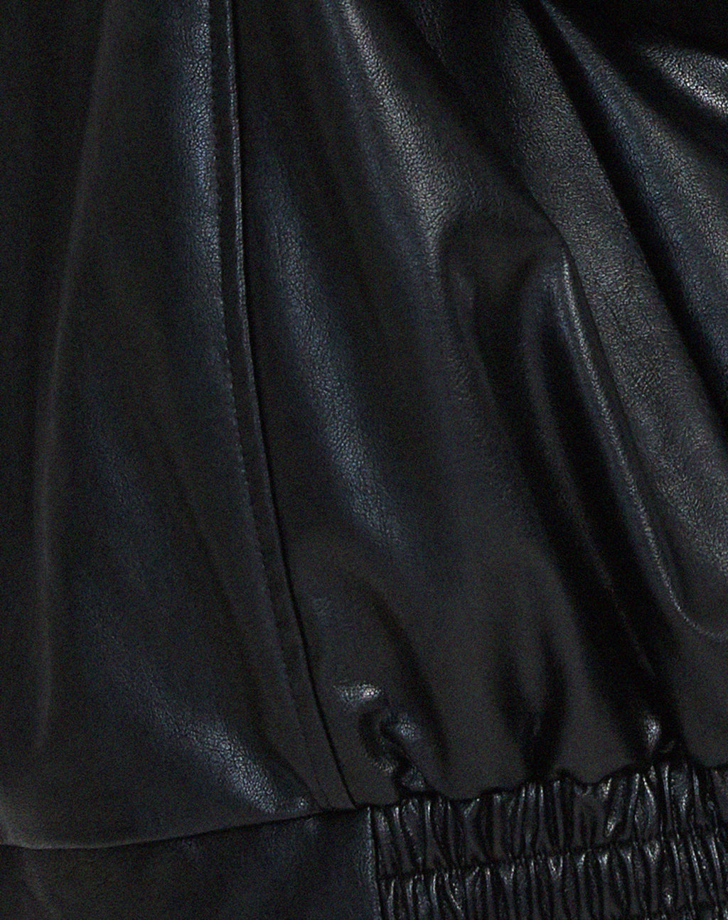 | Women’s Oversized Leather Bomber Jacket