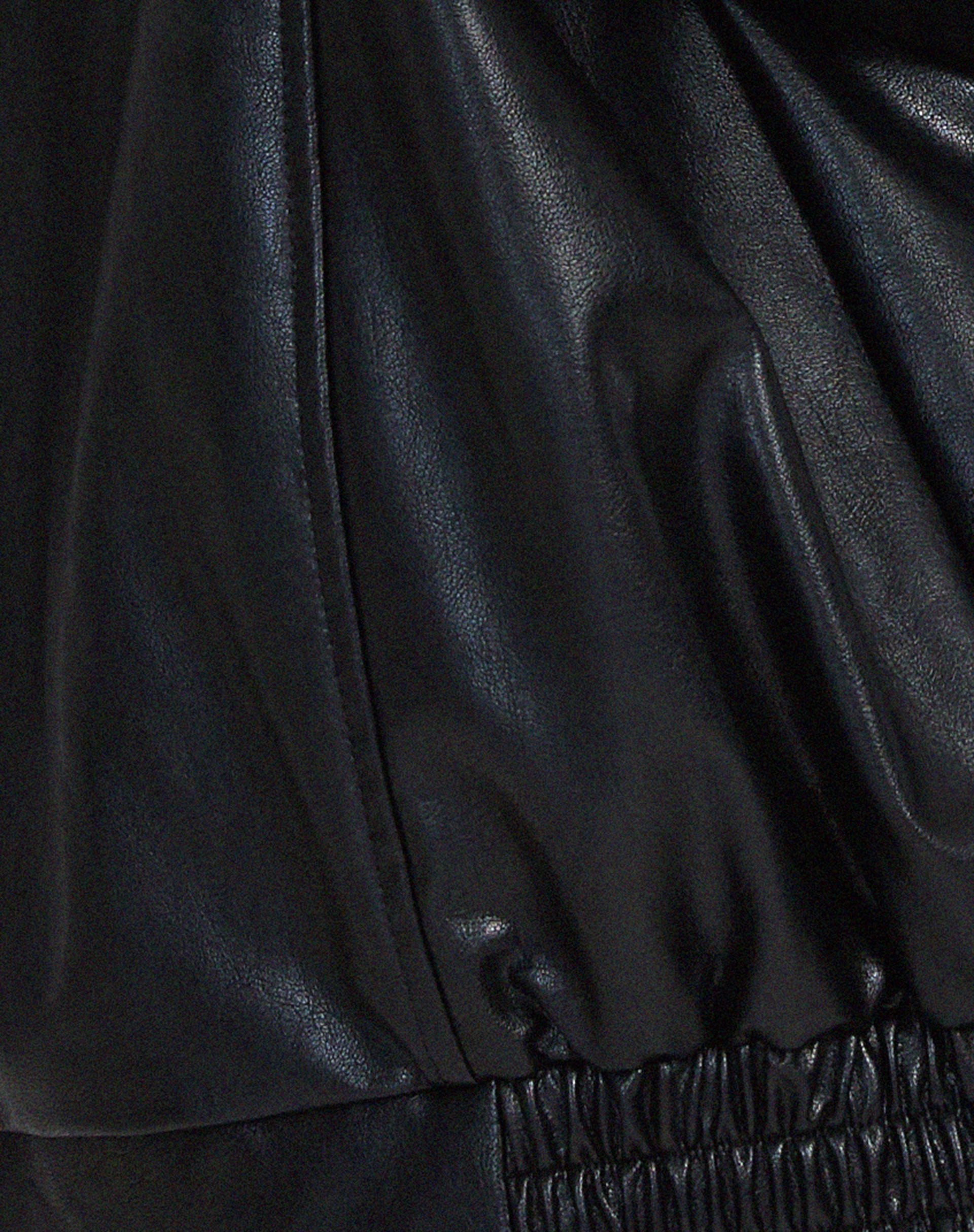 | Women’s Oversized Leather Bomber Jacket