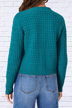 Textured Knit Button-Front Cardigan
