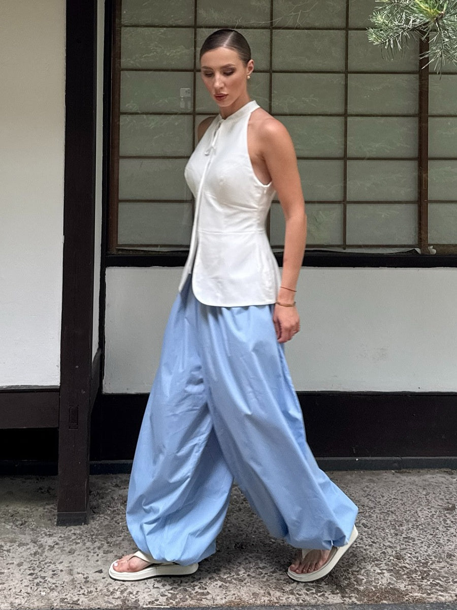 Pure Cotton Lantern Pants Color Loose-fit Comfort Pants