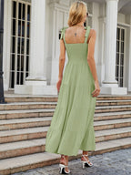 Sleeveless Flowers Printed Long Dress