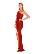 One-shoulder Tie-up Pleated Sweet And Spicy Sequined Dress