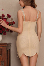 Mesh Rhinestone Square Neck Spaghetti Strap Bow Detail Mini Dress