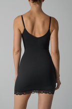 Scalloped Lace Trim Scoop Neck Spaghetti Strap Bodycon Mini Dress