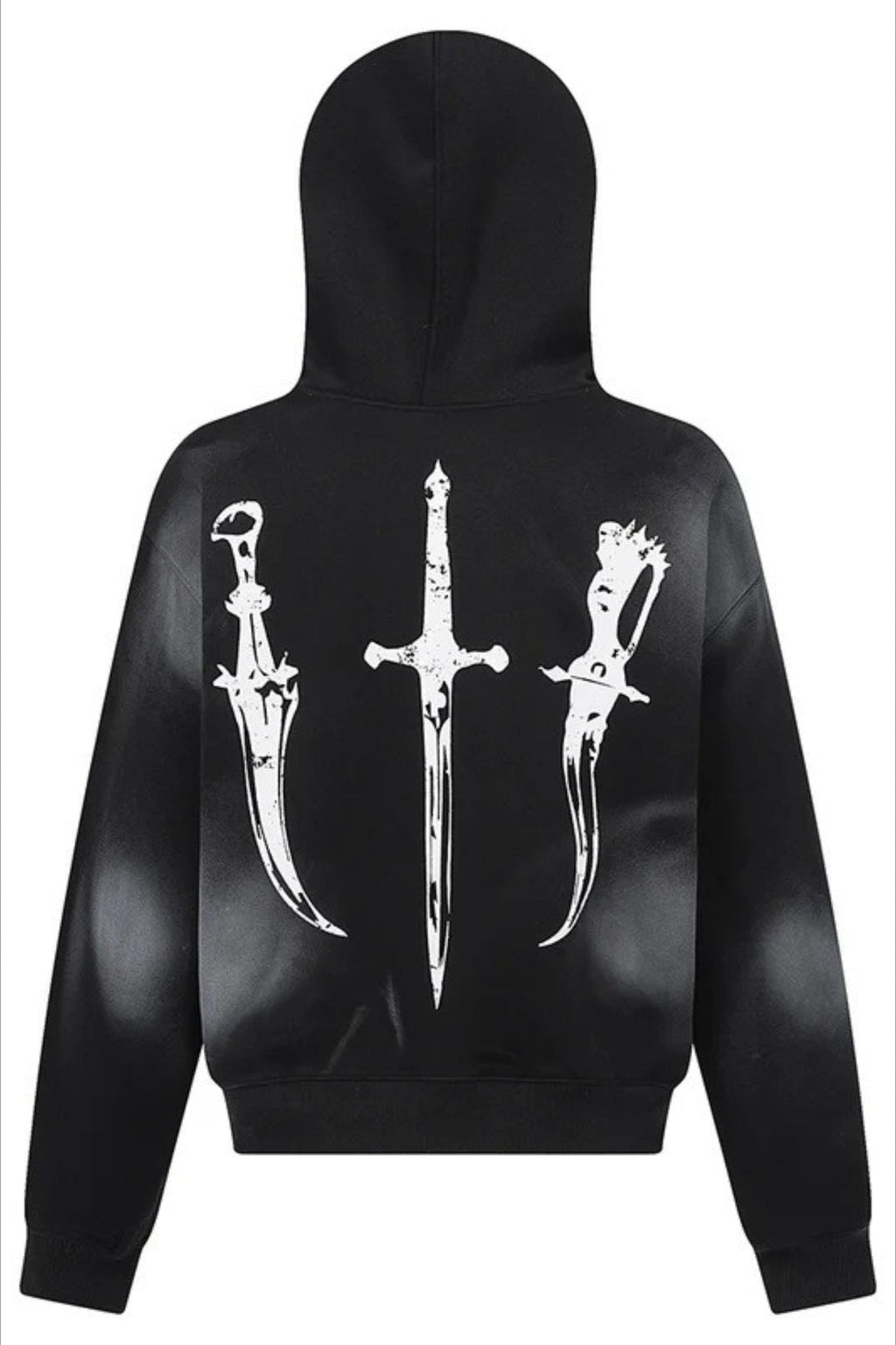 Street Print Fur Trimmed Relaxed Hoodie