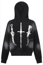 Street Print Fur Trimmed Relaxed Hoodie