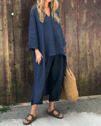 | Women’s Relaxed Long Tunic and Pant Set