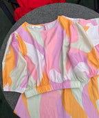 Colorful printed casual two-piece set
