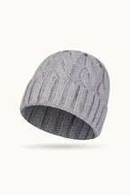 Solid Color Ribbed Ponytail Beanie Hat