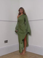 Athena - One-Shoulder Satin Gown