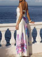 Printed Tube Maxi Dress