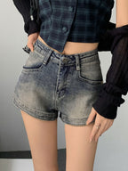 Vintage Wash Faded Denim Hot Shorts