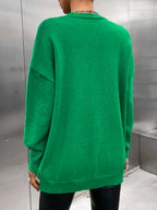 Contrast Color Letter Print Pull Over Sweater