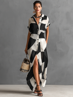| Geometric Print Maxi Dress