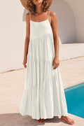 Adjustable Straps Tiered Maxi Beach Dress