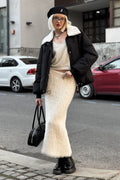 Solid Color Office Bodycon Pencil Skirt