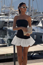 Strapless Peplum Party Dress