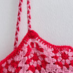 Vacation patchwork knitted slip dress