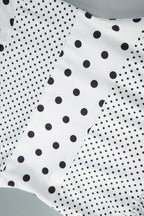 Sweetheart Halter Knot Bodice Mixed Scale Polka Dot Maxi Dress