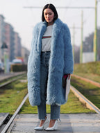 Faux Fur Coat With Notched Lapel Solid Color Eco-friendly Winter Long Jacket For Women 2026