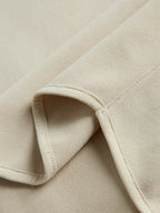 Solid Color V Neck Asymmetric Hem Oversized Hoodie