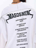 Letter Print Zipper Design Sweatshirt