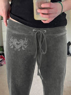 Vintage Print Straight Leg Pants