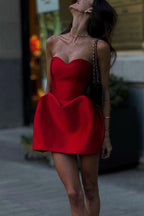 Sweetheart Neck Strapless Mini Party Dress