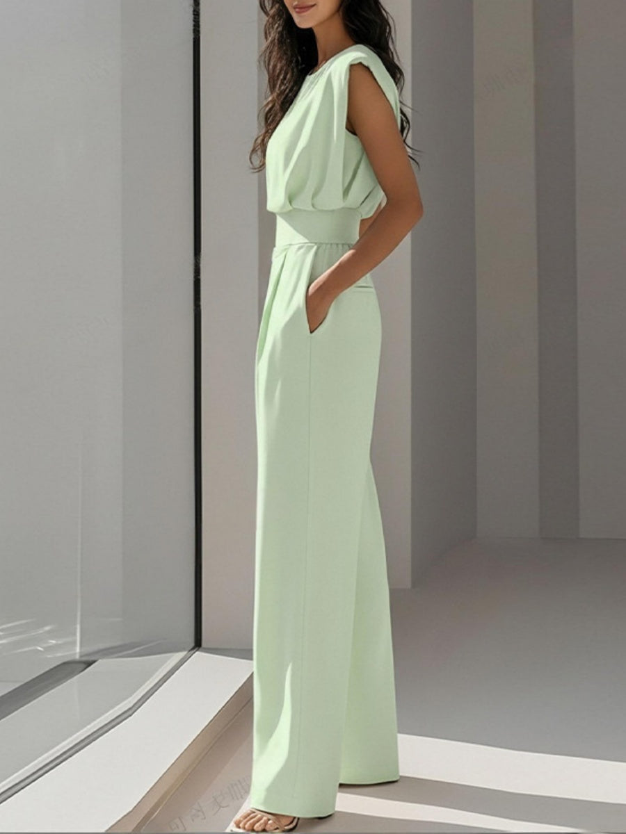 Sleeveless Waist Temperament Commuting Jumpsuits