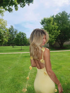 Backless 3D Floral Shoulder Strap Satin Formal Dress Red Midi Dresses